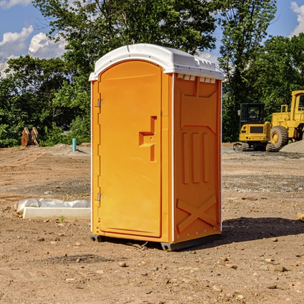 how often are the portable restrooms cleaned and serviced during a rental period in Elliston Virginia